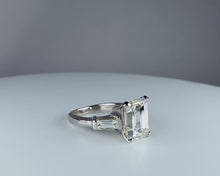 Load and play video in Gallery viewer, Emerald Cut Platinum Ring
