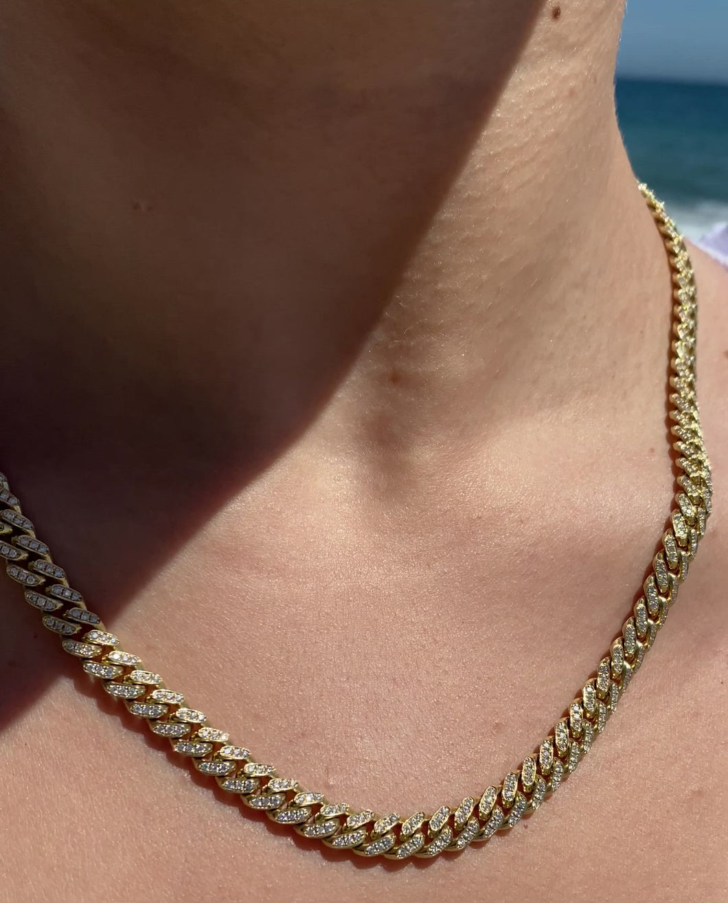 Rose Gold Diamond Cuban Link Necklace